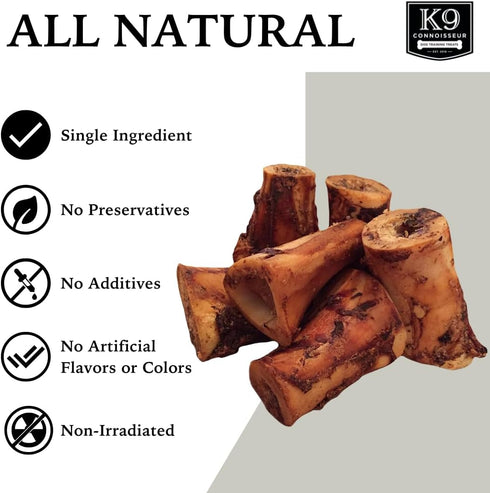 K9 50 6 Pack Connoisseur Beef Marrow Dog Bones Long Lasting for Aggressive Chewers - USA Made Single Ingredient Dynamo