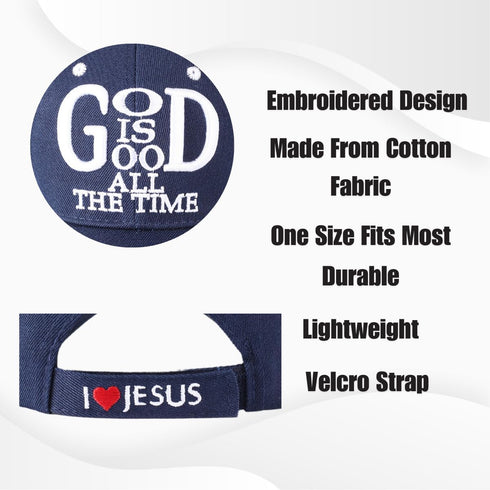 God is Good Christian Baseball Hat for Men Women, Inspirational Adjustable Dad Cap