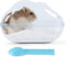 BUCATSTATE Hamster Sand Bath Container, Transparent Dust Bath Kit with Scoop Set for Small Animals (Blue, Medium)