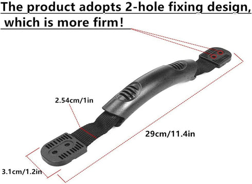 Kayak Handles, 4 Pack with Hardware, Nylon Strap 1.0inch, 11.4in Length for Ocean Kayak Lifetime Pelican Perception