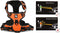 Soft Front Dog Harness, Best Reflective No Pull Harness with Handle and 2 Leash Attachments in Orange