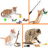 AWOOF Butterfly Cat Wand Toys Set - Realistic Crinkle Catnip Butterflies with Retractable Interactive Wand, 11 PCS