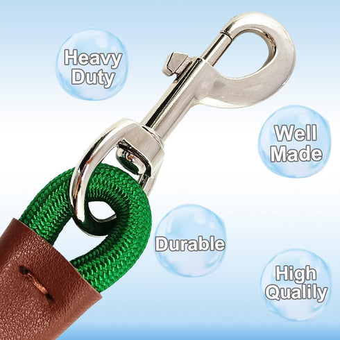 6FT/8FT/10FT Classic Rope Dog Leash, Strong Lightweight 1/2” Nylon Leash for Medium Large Dogs, Basic Walking, Hiking,
