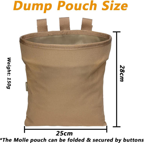 Tactical Bag for Foraging Airsoft Lightweight Molle Roll up Dump Pouch 500D Nylon Collection Pouch Mag Pouch Accessory Bag for Paintball Softair Hiking by ULIONTAC
