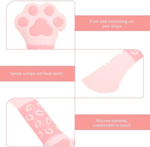 Mipcase Cat Wet Food Can Spoon, Universal Silicone Pet Can Opener, Mini Spatula for Feeding Storage