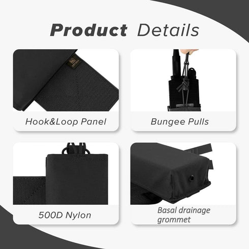 KRYDEX Mag Holder Radio Pouch with Hook and Loop Cummerbund for Tactical Chest Rig Vest