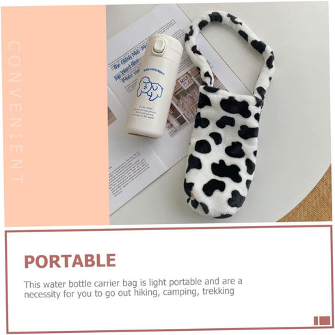 Happyyami Cow Print Portable Water Bottle Sleeve Insulated Water Bottle Carrier Bag Lightweight Handheld Cover