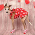 Fitwarm Valentines Day Sweet Heart Dog Dress, Holiday Outfit for Small Dogs Girl, Pet Cat Apparel, Red, Pink, Small