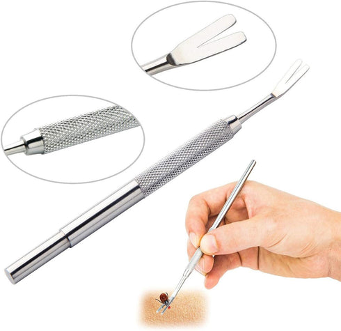 3 Pack Tick Remover Tool Set Stainless Steel Kit for Cats and Dogs