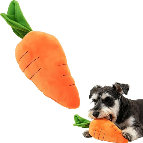Tiosen Carrot Dog Toy with Squeaker, Bite-Resistant Soft Comfortable Dog Toys Plush Soft
