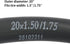RUTU 20 inch Bike Tube, 20x1.125/1.50/1.75/2.50/3.0/3.5/4.0 with Installation Accessories, 2 Pack Bicycle Tube