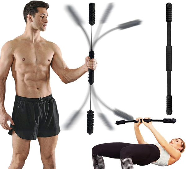 Hotwave Elastic Fitness Bar, Vibration Shake Weight Stick for Body Physical Therapy and Core Strength Training