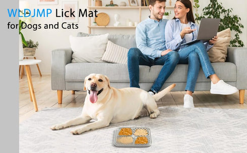 WLDJMP Mat,2Pack Dog Lick Dog Slow Feeder, Non-Slip Design Lick Mat for Dogs and Cats, Boredom and Anxiety