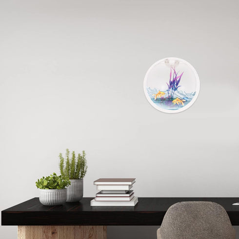 Alipis Round Glass Vase, Wall Mounted Acrylic Fish Bowl, Clear Glass Vases for Betta Fish Tank or Terrarium