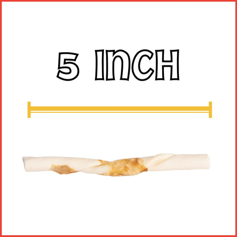 Pet Factory Twistedz American Beefhide, 5" Twist Sticks, Dog Chew Treats, 20 Count