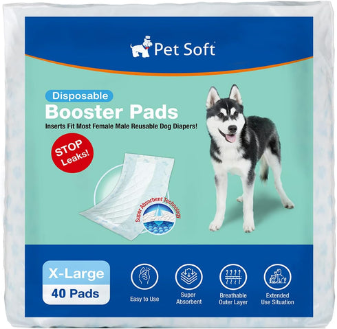 Pet Soft Dog Diaper Liners - Disposable Dog Diaper Booster Pads for
