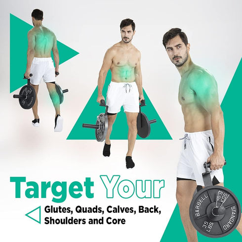LoGest Farmer Walk Handles Set of 2 with Clip Collars, Portable Exercise Equipment for Body Building Workouts
