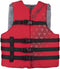 Full Throttle Adult Oversize Ski Vest, Red, Universal Fit