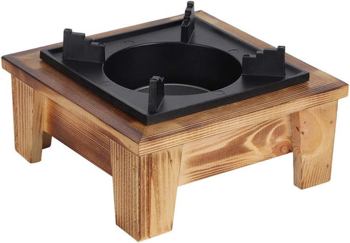 Portable Alcohol Stove with Wooden Shelf, Tabletop Barbecue Oven for Outdoor Cooking