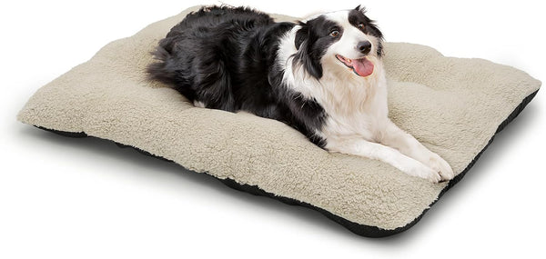 Magshion Medium Dog Bed - Non-Slip Bottom, Warming Cozy Soft Pet Sofa Bed, Machine-Washable, 34.5"x26"x5.5", Beige