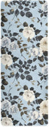 HXshaoye 71x26 inches 1 MM Elegant Vintage Flower Rose White Baby Blue thin yoga mat non slip for outdoor printed