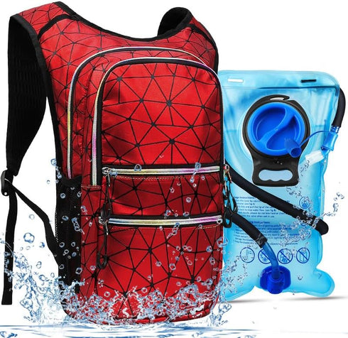Hydration Pack, Water Backpack with 3L Hydration Bladder, Lightweight Insulation, Rave Hydration Backpack - Red