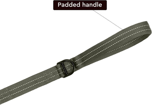 ICEFANG Short Dog Leash - 18 Inch Reflective Nylon Traffic Leash with Padded Handle for Medium Large Dogs No Pull