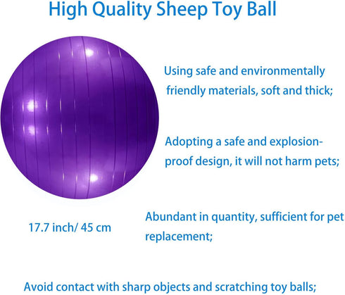 3 Pieces Pet Goat Ball Lamb Toy with Inflator Pump for Dog Training Exercise Ball for Outdoor Entertainment