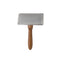 Classic Wooden Brush L | Premium Grooming Brush with Metal Rim | Curved Stainless Steel Teeth | 1x Wooden Grooming