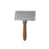 Classic Wooden Brush L | Premium Grooming Brush with Metal Rim | Curved Stainless Steel Teeth | 1x Wooden Grooming