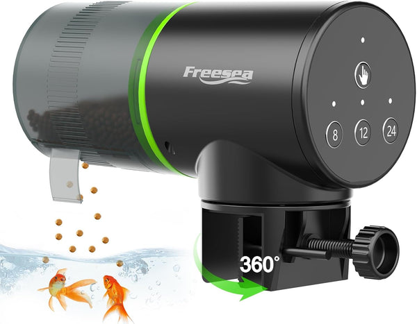 FREESEA Automatic Fish Feeder for Aquarium: Battery Auto Fish Food Dispenser with Timer for Small Tank