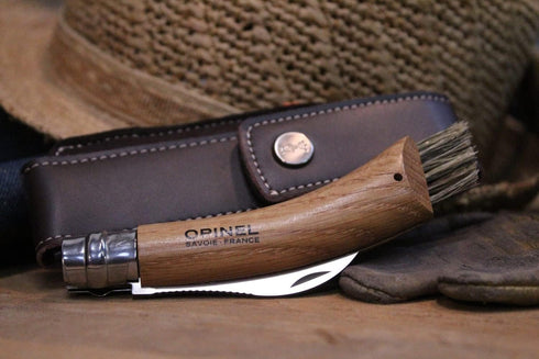 Opinel No. 08 Mushroom Knife, Beechwood Handle, Curved Blade, Made in France