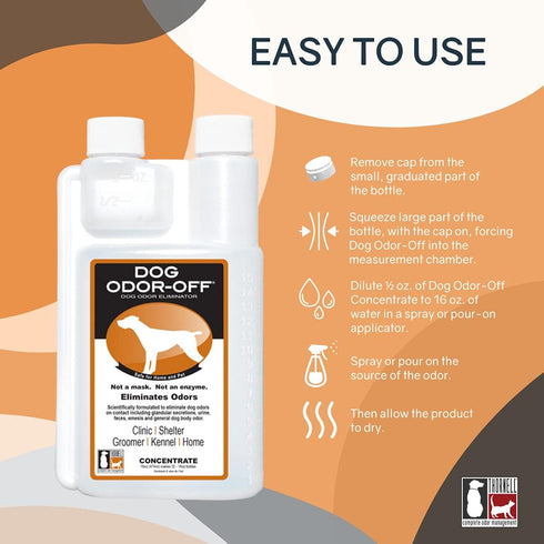 Thornell Dog Odor-Off Concentrate, Pet Smell Odor Eliminator for Dog Urine and Feces Odors