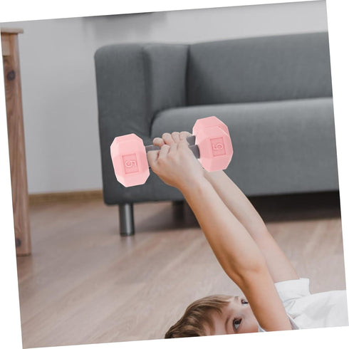 2pcs 0.4lb 4.52 1.69 1.49inch, Totority Mini Dumbbells for Kids Silicone Hand Weights, Pink Toddler Exercise Toys, Home