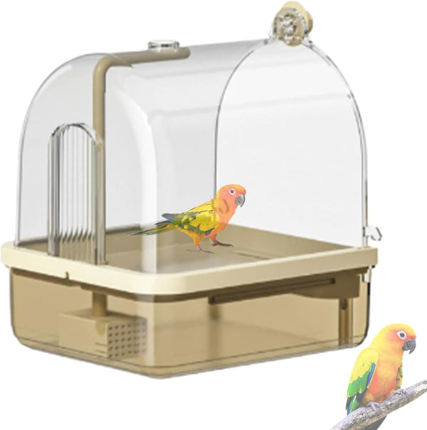 Generic Indoor Bird Cage Bath, Stand Bathtub Perch, Automatic Shower Mode Bird Bath