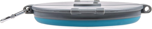 Bella Roma Portable Travel Dog Bowl by Loving Pets - Collapsible Food & Water Bowl (Blue, Medium)