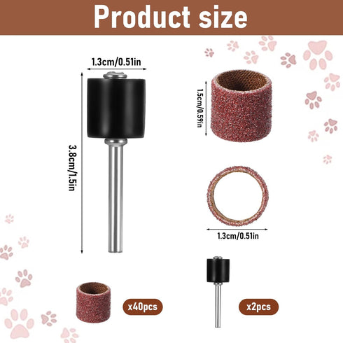 LXUEJIE 42 Pack Trimmer Nail Grinder Replacement Kit, Nail Grinders for Dogs Replacement Kit, Pet Nails Grinder