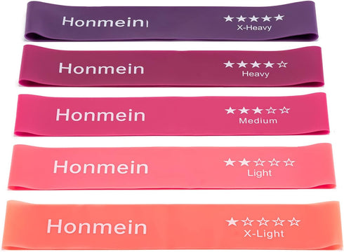 Resistance Bands for Working Out, 5 Resistance Levels for Home Fitness, Strength Training, Includes Guide and Carry Bag