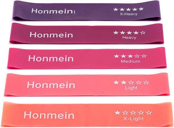 Resistance Bands for Working Out, 5 Resistance Levels for Home Fitness, Strength Training, Includes Guide and Carry Bag