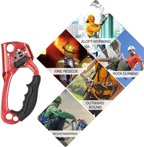 SRT Climbing Hand Ascender, Aviation Light Alloy Ergonomic Rappelling Gear for Left Handed Arborist