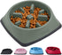 Gorilla Grip Slow Feeder Dog and Cat Bowls - Interactive Puzzle Toy, 1 Cup Sage Green, BPA Free