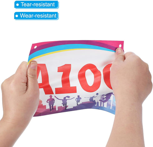 PATIKIL Tearproof Running Bib Numbers, Shadow Waterproof Race Competitor Numbers with Safety Pin for Marathon Sports