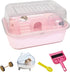 Hamiledyi Dwarf Hamster Cage Clear Plastic Small Hamster Cage Portable Carrier with