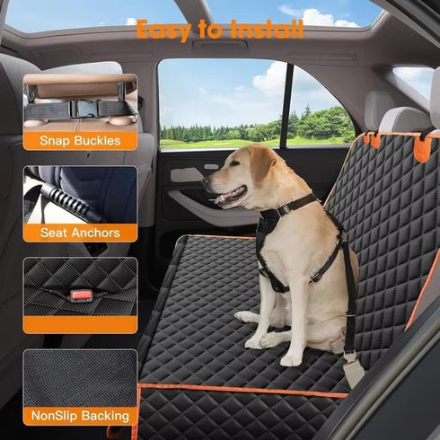 ZLXMRUT 1994-2002 2500/3500, 4-Layer Dog Car Seat Cover for Dodge Ram Waterproof Back Seat Protector Non-Slip Pet Bench