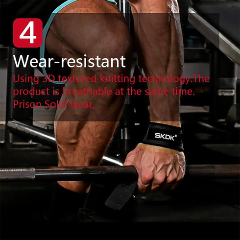 SKDK Cotton Hard Pull Wrist Lifting Straps with Neoprene Cushioned Padded Grips for Weightlifting, Bodybuilding