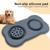 Slow Feeder Dog Bowls, Slow Down Eating, Non Skid Silicone, Non Spill Drinking, Food and Water Bowl, Small Medium Breed Dogs, Cat Dishes, Dishwasher Safe (Grey, M)