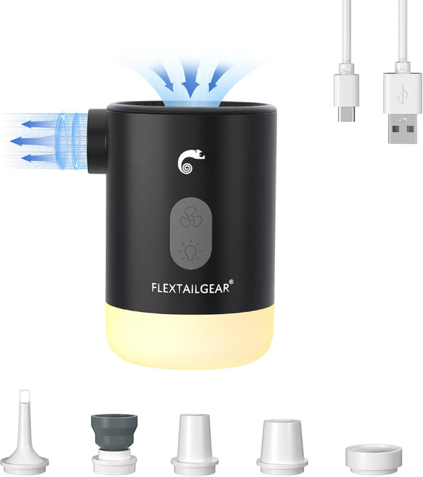 FLEXTAILGEAR 4.5kPa Air Pump for Inflatables, Portable Air Pump with Led Light,