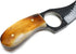 Titan International Skinning Knife - Small Fixed Blade Hunting Knife with Burnt Bone Handle & Leather Sheath
