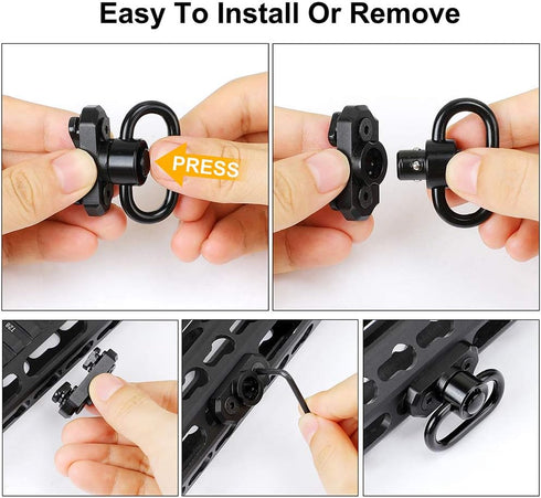 Two Point Traditional QD Sling, 1.25" 2 Point Sling Swivels Mounts for Mlock
