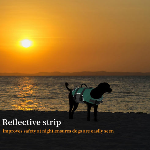 Dog Life Jacket, Reflective & Adjustable Dog Life Vest with Rescue Handle for Swimming and Boating, Ripstop Safety Life